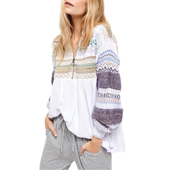 Free People Sweaters - NWT Free People pattern metallic fibre sweater top